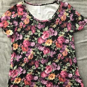Black floral LuLaRoe classic tee